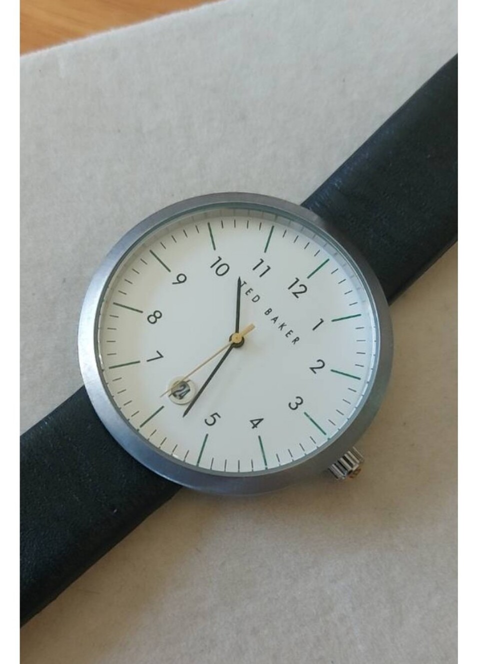 Ted Baker London TE1091 Minimalist Watch Unisex Black Leather Mens Womans